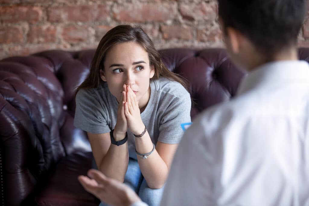 woman having consultation with a therapist