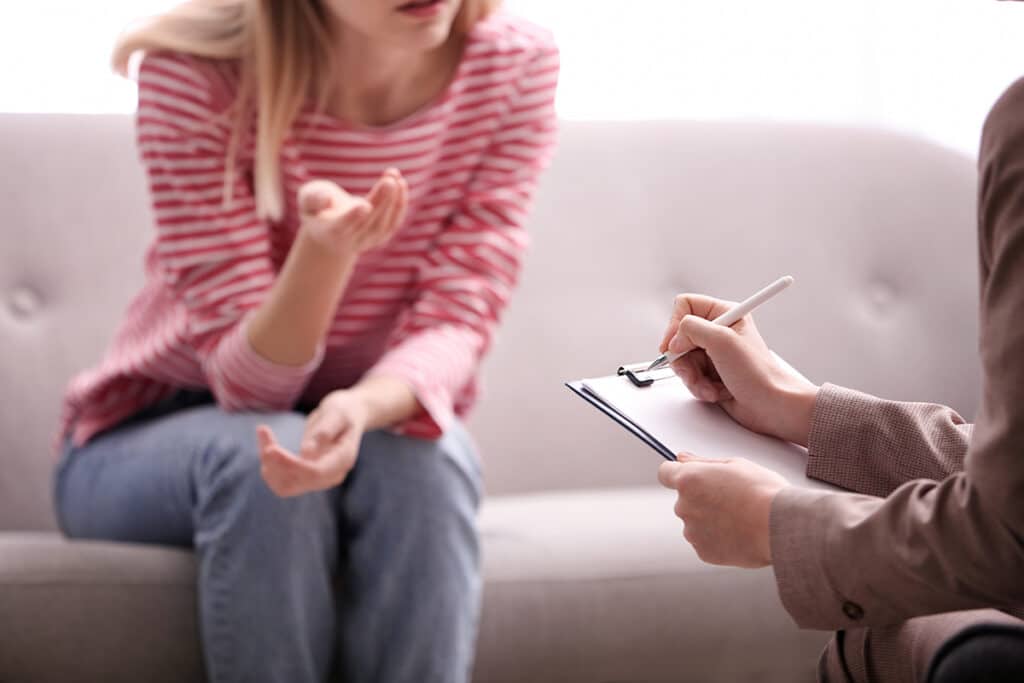 patient talking with depression therapist Cherry Hill NJ